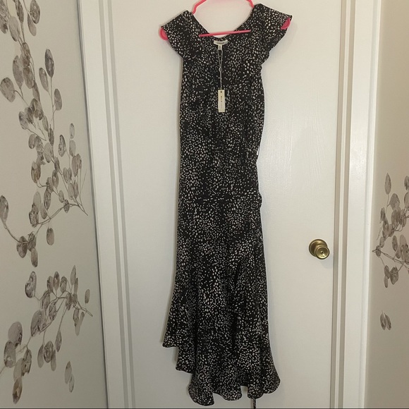 Max Studio Polka Dot High-Low Ruffle Wrap Dress, XL NWT - Picture 2 of 6